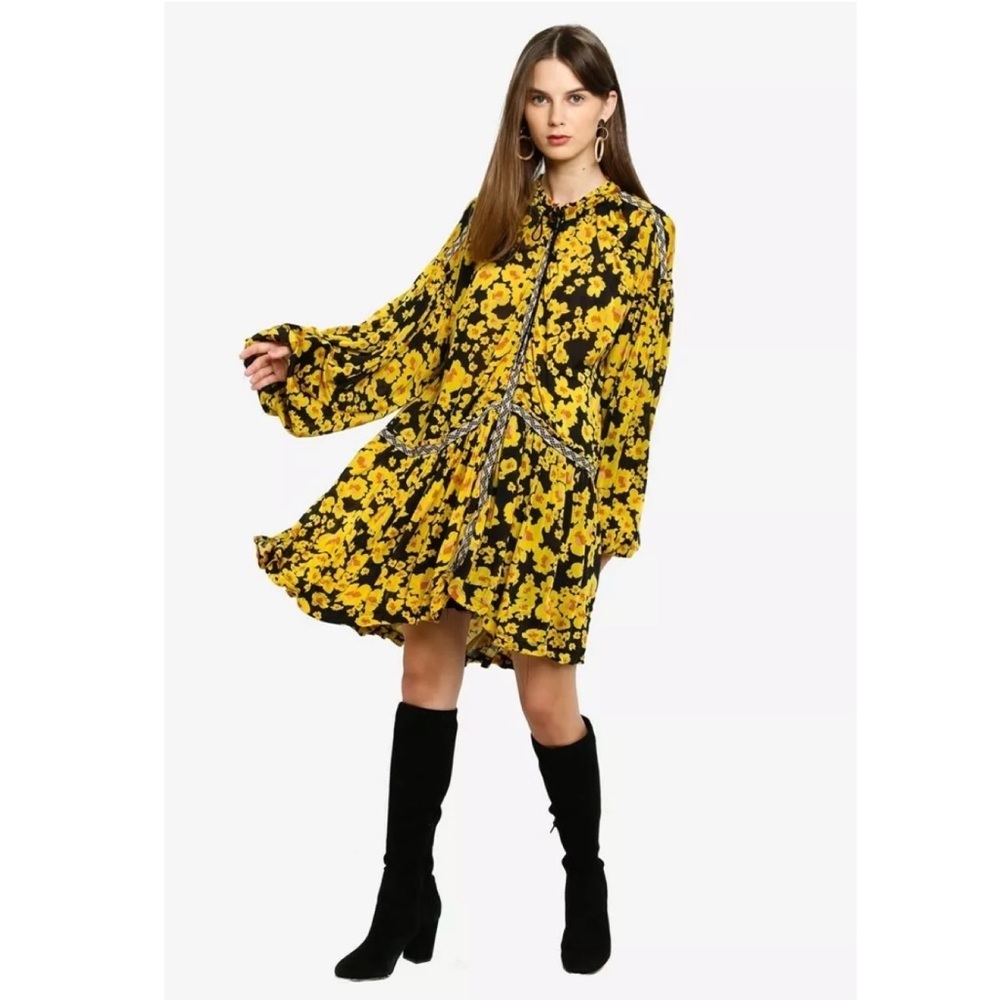 Free People Love Letter Floral Print Tunic XS NWT